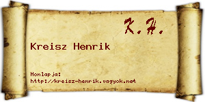 Kreisz Henrik névjegykártya
